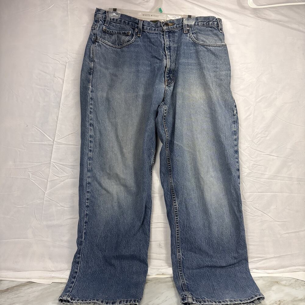 Eddie Bauer Men's Relaxed Fit 100% Cotton Jean size 36S light wash broken in